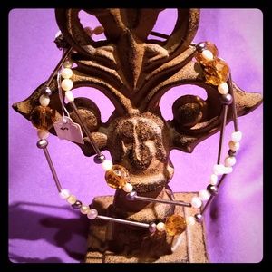 Vintage citrine & pearl necklace